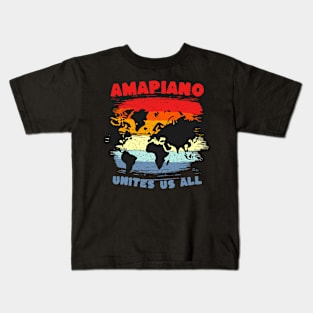 United By Amapiano Music Kids T-Shirt